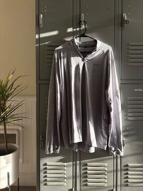 Nike Heather Gray Quarter-Zip Long Sleeve Pullover